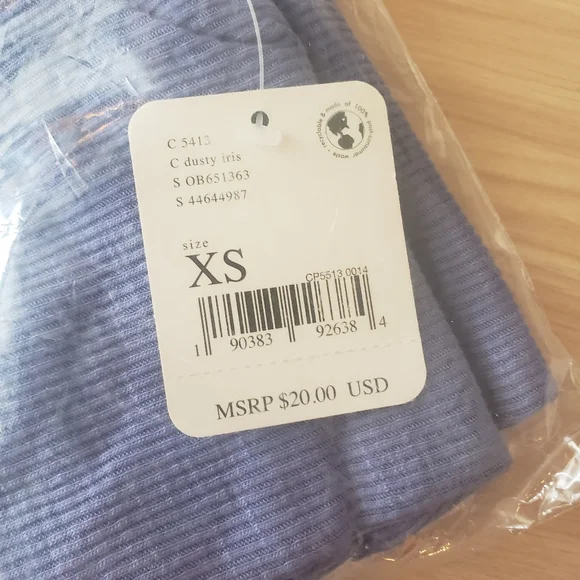 Free People Dani tank top dusty iris purple ribbed knit extra small XS NWT - Picture 3 of 6